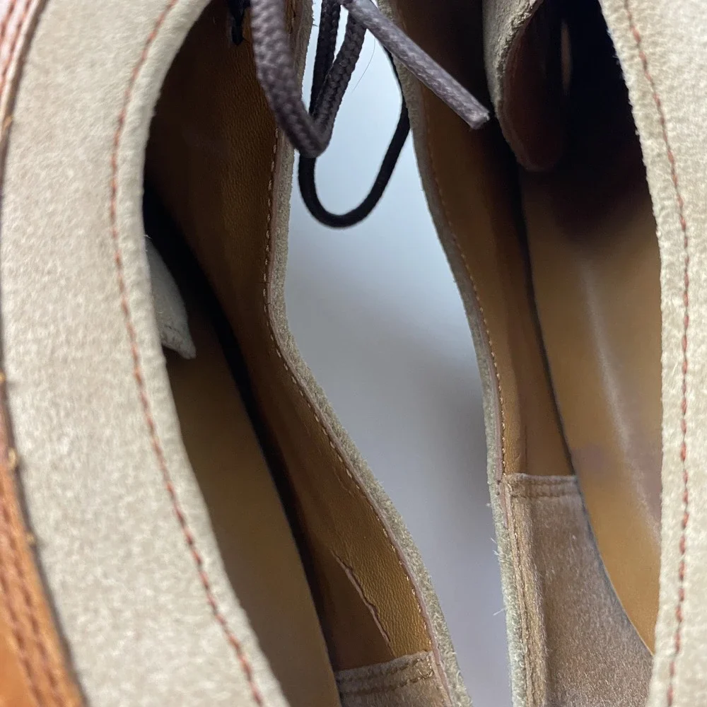 Vintage Polo Ralph Lauren Shoes Mens Size 10.5 D Brown Tan Oxford Derby Two Tone